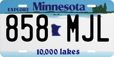 MN license plate 858MJL