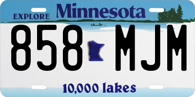 MN license plate 858MJM