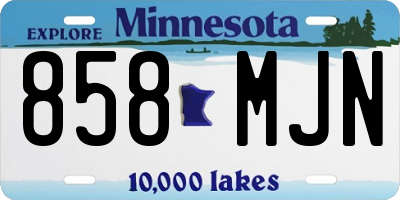 MN license plate 858MJN