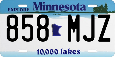MN license plate 858MJZ