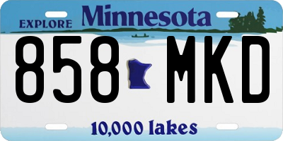 MN license plate 858MKD