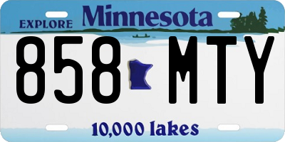 MN license plate 858MTY