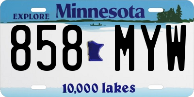 MN license plate 858MYW
