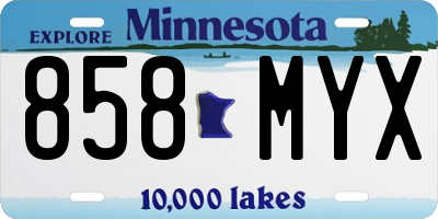 MN license plate 858MYX