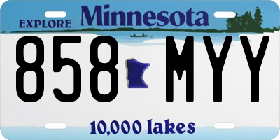 MN license plate 858MYY