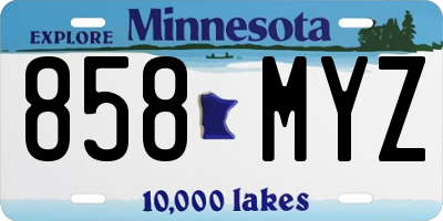 MN license plate 858MYZ