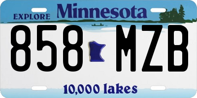 MN license plate 858MZB