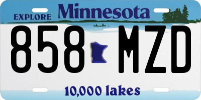 MN license plate 858MZD