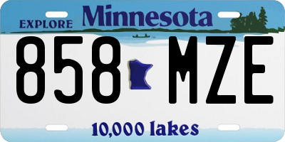 MN license plate 858MZE