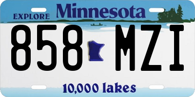 MN license plate 858MZI