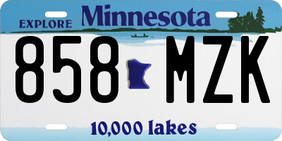 MN license plate 858MZK