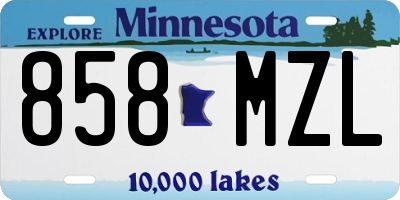 MN license plate 858MZL