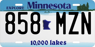 MN license plate 858MZN