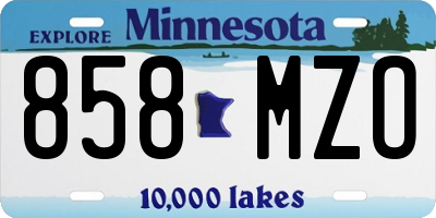 MN license plate 858MZO