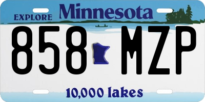 MN license plate 858MZP