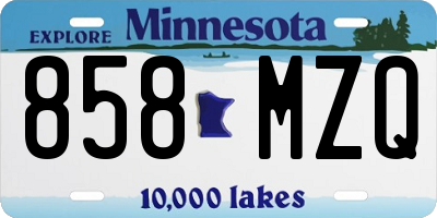 MN license plate 858MZQ