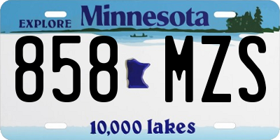 MN license plate 858MZS