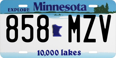 MN license plate 858MZV