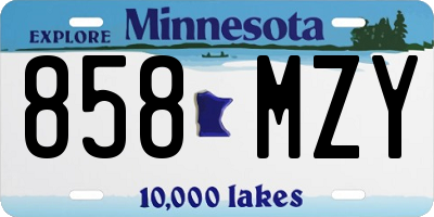 MN license plate 858MZY