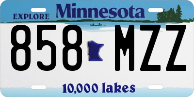 MN license plate 858MZZ