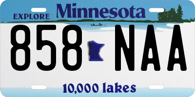 MN license plate 858NAA