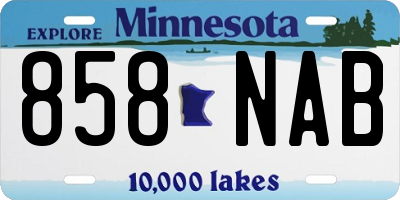 MN license plate 858NAB