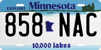 MN license plate 858NAC
