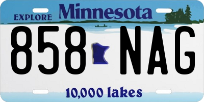 MN license plate 858NAG