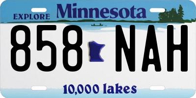 MN license plate 858NAH