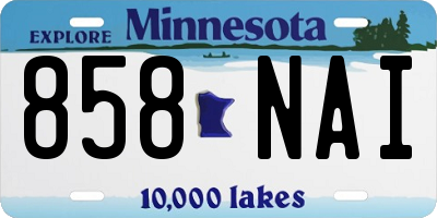 MN license plate 858NAI