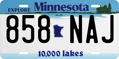 MN license plate 858NAJ