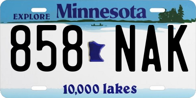 MN license plate 858NAK