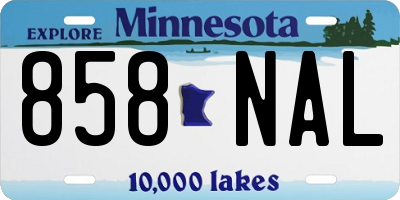 MN license plate 858NAL
