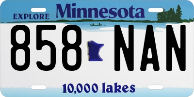 MN license plate 858NAN
