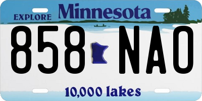 MN license plate 858NAO