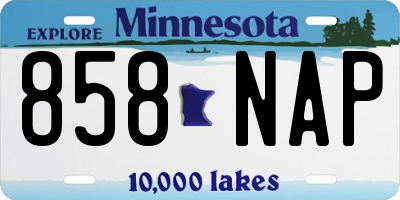 MN license plate 858NAP