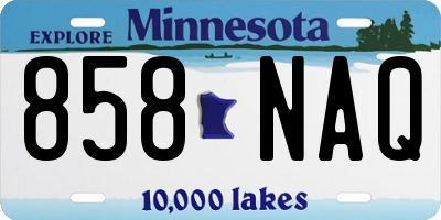 MN license plate 858NAQ