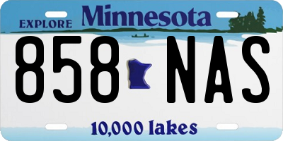 MN license plate 858NAS