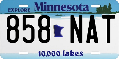 MN license plate 858NAT