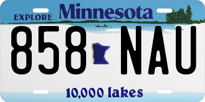 MN license plate 858NAU