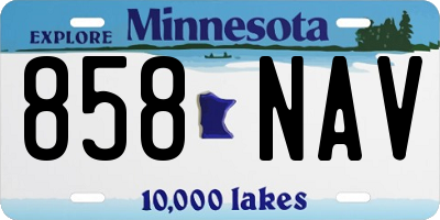 MN license plate 858NAV