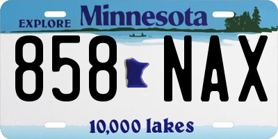 MN license plate 858NAX