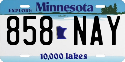 MN license plate 858NAY