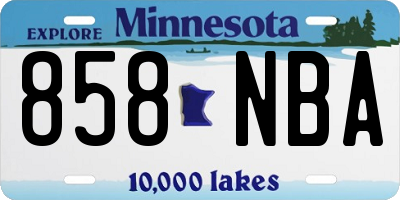 MN license plate 858NBA