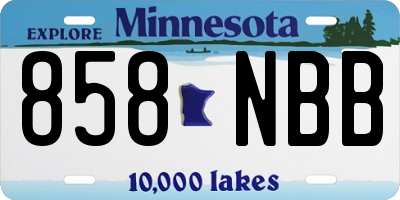 MN license plate 858NBB