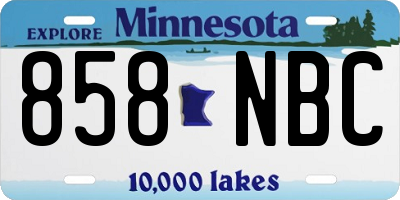 MN license plate 858NBC
