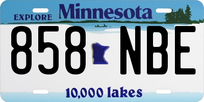 MN license plate 858NBE