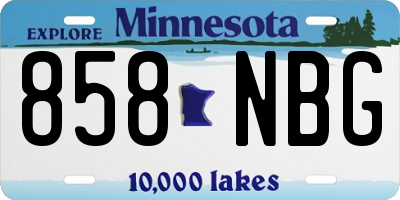 MN license plate 858NBG