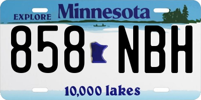 MN license plate 858NBH