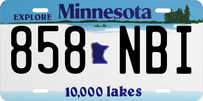MN license plate 858NBI